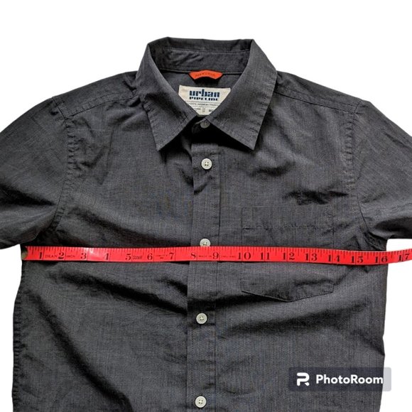 2 Urban Pipeline Max Boys Button Sh Sleeve Shirts New Black Gray Virdian Green M - Picture 5 of 10